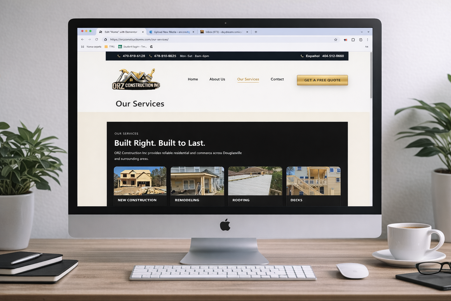 Recent project mockup