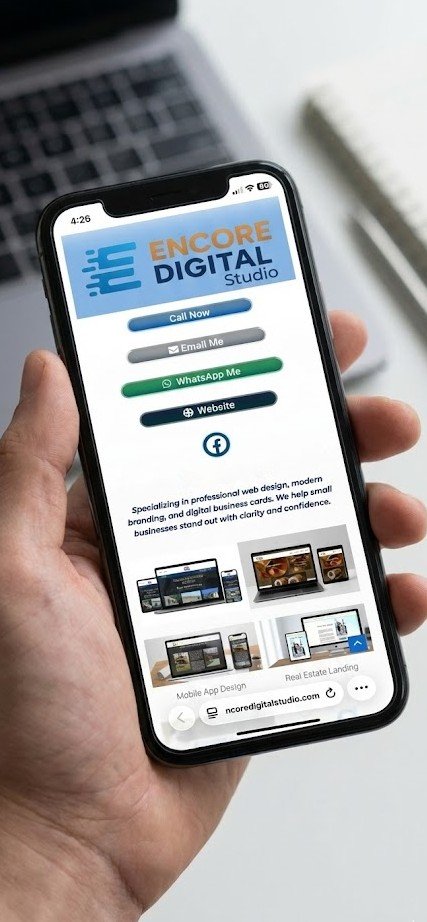 Digital business card profile preview